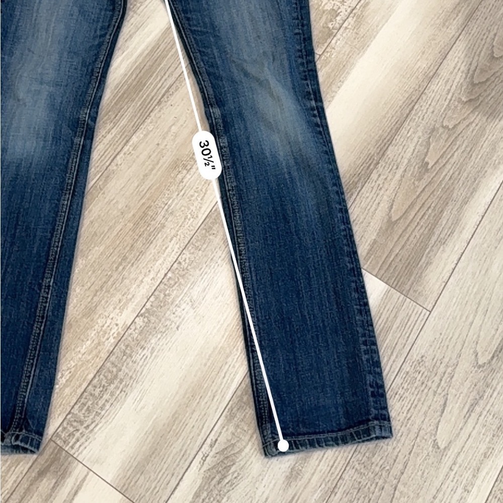 Miss Vigoss Y2K Low Rise Straight Leg Jeans McBling Medium Wash 2000s Size 4 - Picture 6 of 12